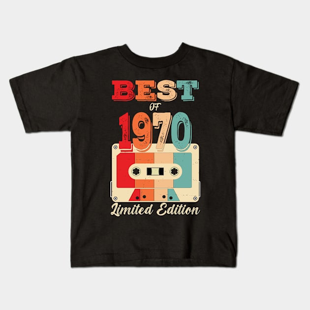 Retro Best of 1970 Cassette Tape 52th Birthday Kids T-Shirt by Art master